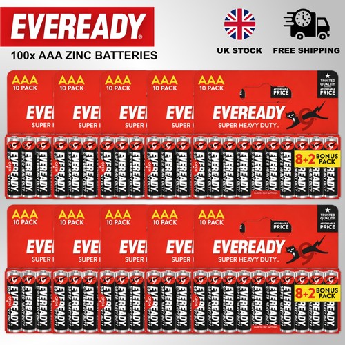 100 eveready aaa zinc carbon - 100,
