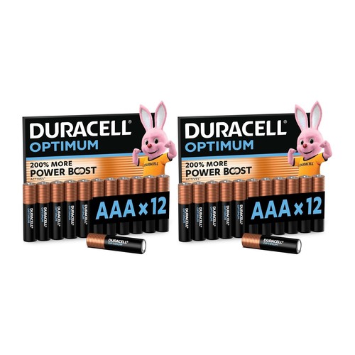 24x duracell optimum aaa - duracell, 1.5v